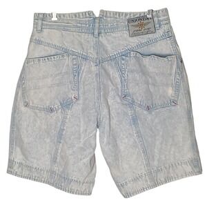 Unionbay Denim Shorts Men 32 Light Wash Blue Vintage Pleated UB Logo